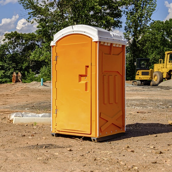 how often are the portable restrooms cleaned and serviced during a rental period in Lineboro